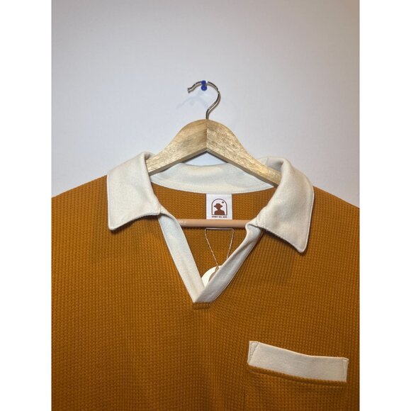 NWT Dandy Del Mar The Cannes Waffle Knit Shirt Burnt Sienna Size Large - Picture 9 of 10